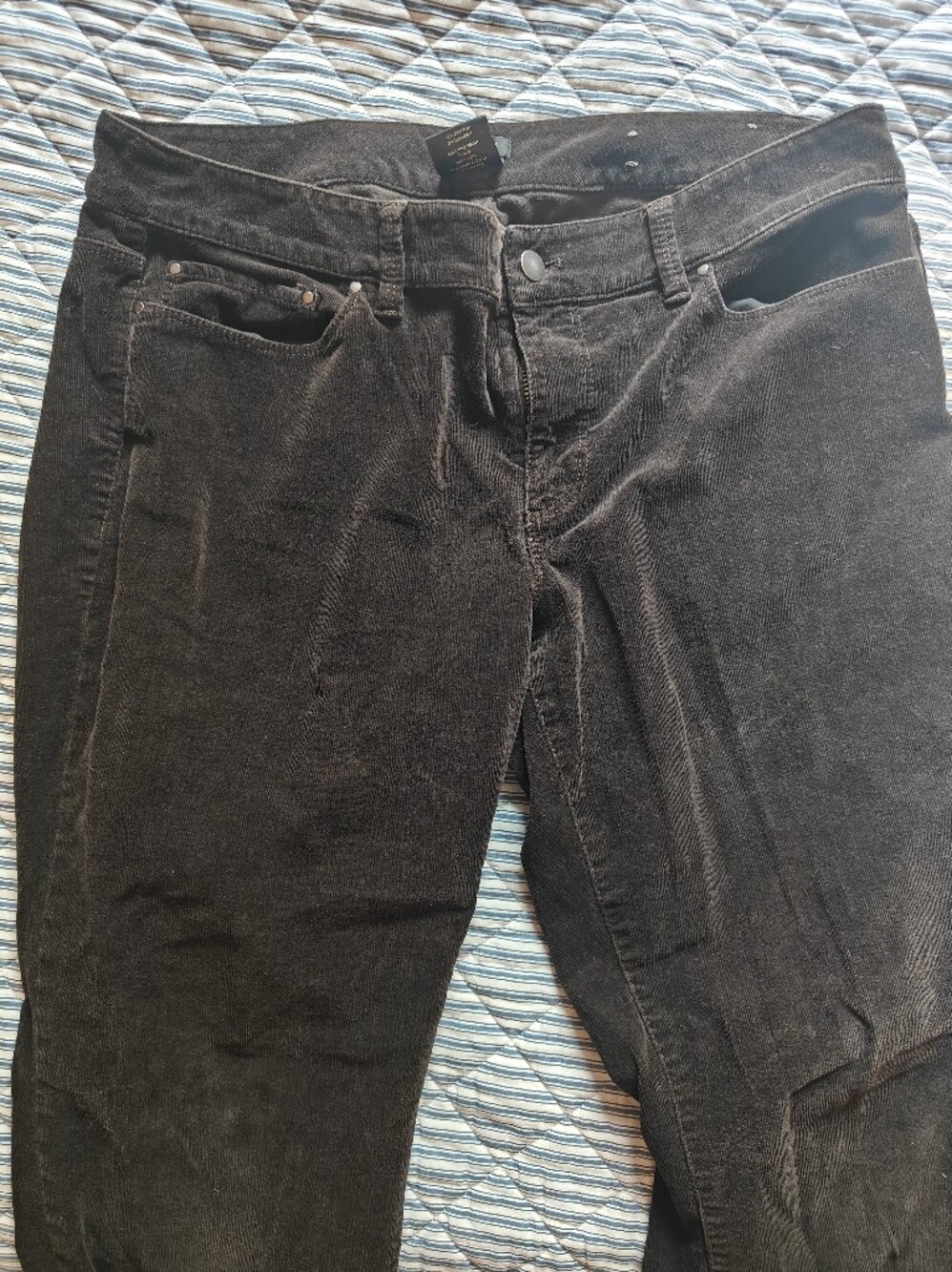 Ann Taylor Signature Womens Chocolate Brown Corduroy Pants 12 (Fits 35x31) - Picture 4 of 8
